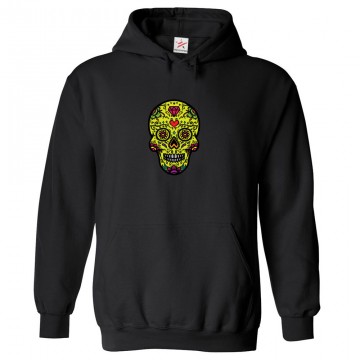Sugar Skull Colorful Classic Unisex Kids and Adults Pullover Hoodie